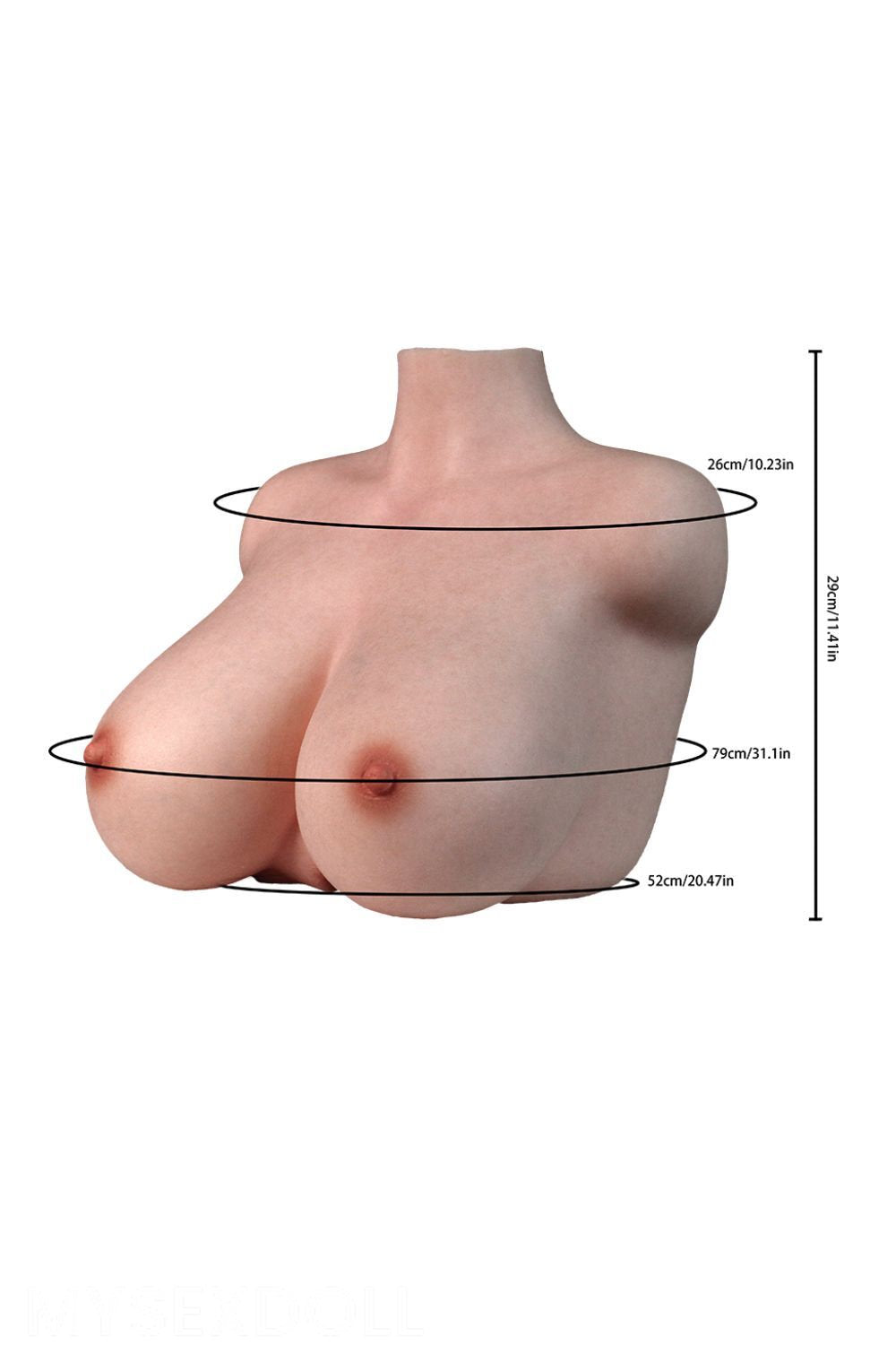 LoveNestle | Jeanie 11 in / 29 cm Delicate Large Breast Silicone Torso (US Stock)