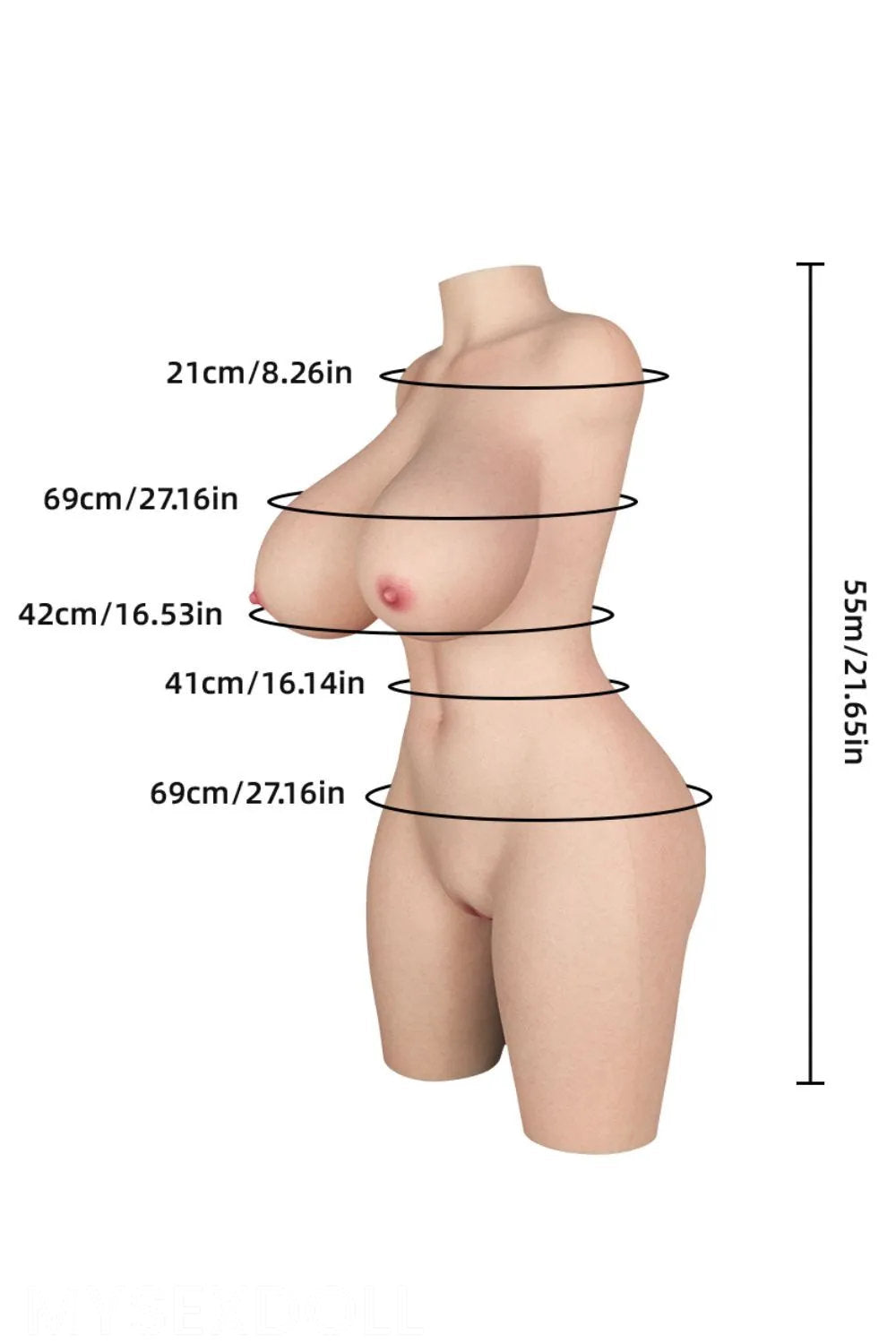 LoveNestle | Carissa 1Ft 10/55cm Delicate Large Breast Silicone Torso (US Stock)